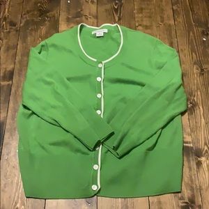 liz claiborne green button up cardigan
